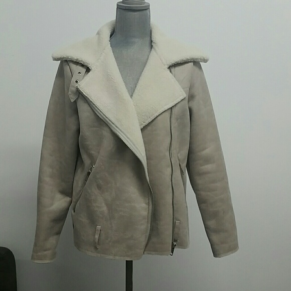 Jackets & Blazers - New Look Faux leather Sherling biker jacket